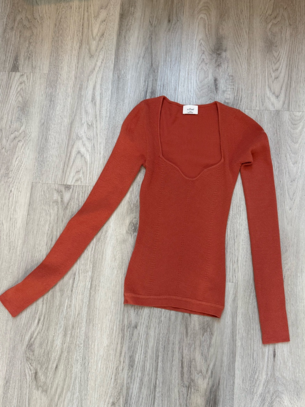 Wilfred Rust Orange Sweetheart Slim Knit Sweater